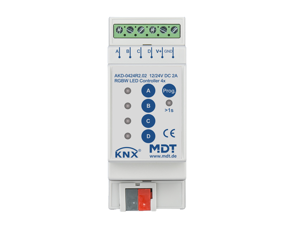MDT KNX LED Controller 4fach RGWB 2/4 A REG   – AKD-0424R2.02