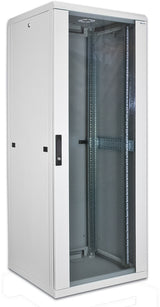 Alva 19 Zoll Standschrank 42HE Profi-Qualität Glastür, 800x800x2033 mm, grau - 19Z-SS42-80.80PRO