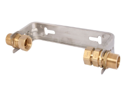 ALVA Wasserzähler-Einbaubügel, waagerecht, mit Verschraubung, starr, mit Dauerdurchfluss Q3=4m^3/h, 1" x 1", aus Edelstahl 0022502500001 - ACWZBL1.1
