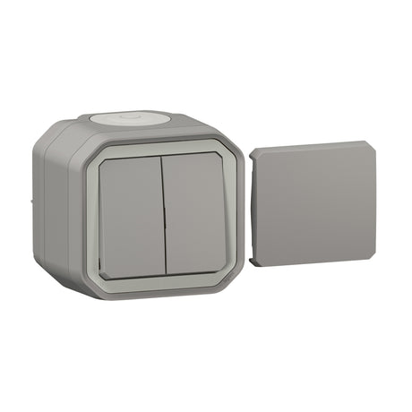 LEGRAND FR AP Multifunktionsschalter 10 AX, grau (1Produkt=5Funktionen)Taster10A,Steckkl.  – 069719L
