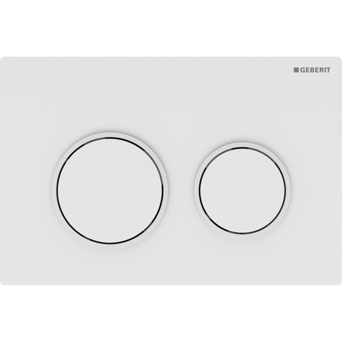 GEBERIT GE Betaetigungsplatte Omega20 2-Mengen KS, weiss/weissmatt/weiss, round  – 115.085.11.1