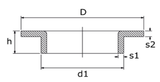 Alva V-Bördel ähnl. DIN2642 PN10 316/316L DN300/323,9mm s2=2,5/s1=2,2/h4=32 - EVB4-323/3