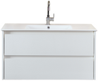 ALVA Bela Unterschrank ink. Keramik WT, 2 Ausz., 101x50,8x51cm, Weiß Glanz