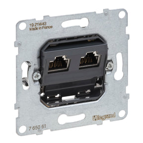LEGRAND SEANO Einsatz Datendose 2 x RJ45, Kat. 6 A, UTP, ungeschirmt  – 765061