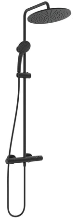 Alva Spa Duschsystem 111,7cm mit Thermostat, Schwarz Matt - AQARSPDST7.1S