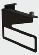 Alva Ora Konsole mit Handtuchhalter links, Metall, Schwarz Matt - AQBMORKHL