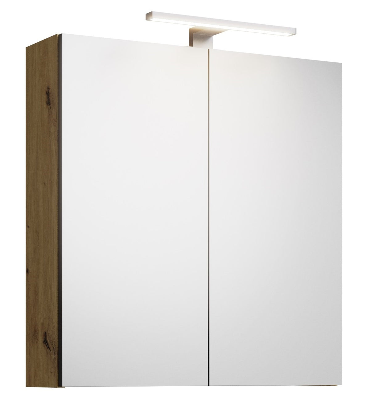 Alva Era Spiegelschrank 60x68x23,4cm LED-Aufsatzleuchte, Eiche Caramel - AQBMERSPS1CA