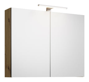 Alva Era Spiegelschrank 80x68x23,4cm LED-Aufsatzleuchte, Weiß Matt - AQBMERSPS2WM