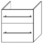 ALVA Una Unterschrank für WT1 2 Auszüge, 59x60x45,2cm, Weiß