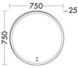 Alva Viva Lichtspiegel rund d 75cm dimmb.,Spiegelheiz.,uml. LED-Beleu., 12W - AQBMVILSR2