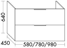 Alva Era Unterschrank für WT 3 2 Auszüge, 98x64x45cm, Weiß Matt - AQBMERUS3WM