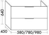 Alva Era Unterschrank für WT 3 2 Auszüge, 98x64x45cm, Weiß Matt - AQBMERUS3WM