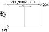 Alva Era Spiegelschrank 80x68x23,4cm LED-Aufsatzleuchte, Eiche Caramel - AQBMERSPS2CA