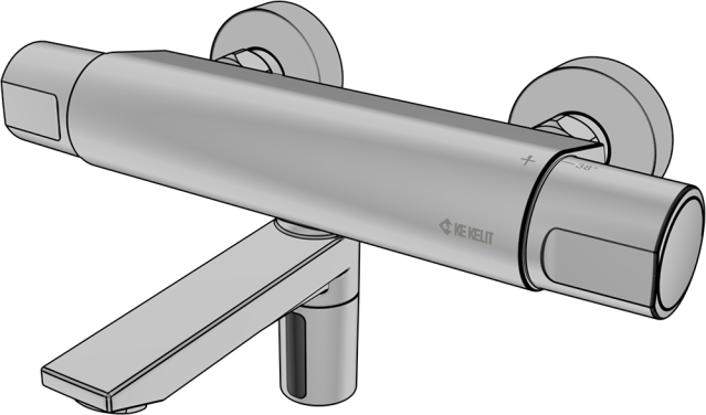 KE KELIT KET165 Wand-WT-Armatur AP 260mm Batteriebetrieben  – 21801660