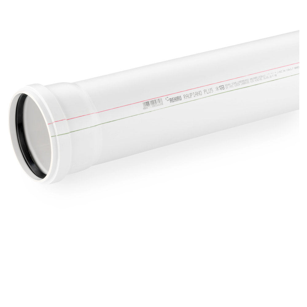 REHAU RAUPIANO PLUS Abflussrohr DN 50, Baulänge 2000 mm   – 11201541222