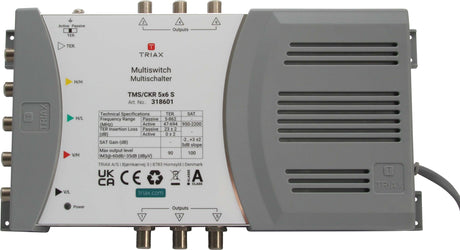 TRIAX Einzel-Multischalter 5 Ein-/6 Ausgänge mit Netzteil  – 318601