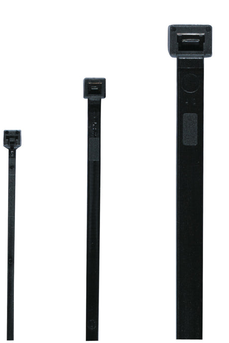 CIMCO Kabelbinder, schwarz, RAL 9011, B x L 2, 5 x 200 mm, 100 Stück  – 181863