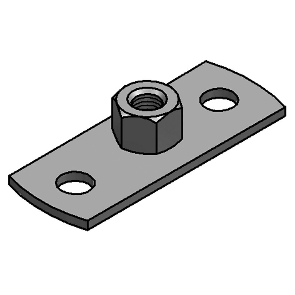 MEFA Grundplatte Typ 0, Anschluss M10 Platte 80x30x3 mm  – 05900010