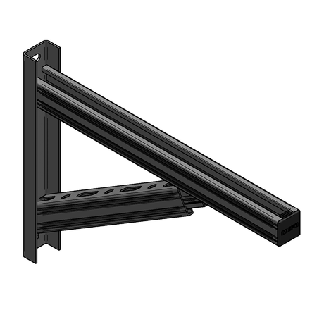 MEFA Gerätekonsole mit 1 Strebe L= 630 mm Profil 45/45  – 180470631/FVZ