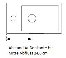 Alva Ora Gästebad mit WT Blaustein Unterschrank m. 1 Tür, Nero - AQBMORGB8N