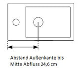 Alva Ora Gästebad mit WT Blaustein Unterschrank m. 1 Tür, Nero - AQBMORGB8N