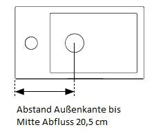 Alva Ora Gästebad mit WT Weiß gl. Unterschrank m. 1 Tür, Nero - AQBMORGB7N