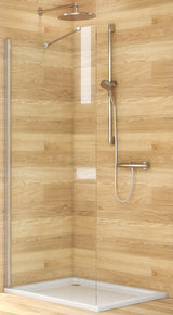 Alva Viva 1.0 Freistehende Seitenw. 77,8-80,3/200cm, Silber Matt, ESG - AQDUVIFSW80M1