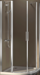ALVA Dura Runddusche m. Pendeltür 98-100,8/195cm,R55,Silber Matt, Gl. ESG - AQDUDURP100M
