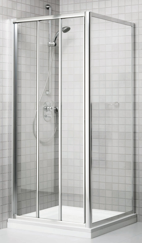 Alva Sana Schiebetür 3-teilig 100/190cm, Silber Matt, Kunststoffglas - AQDUSAST3100MK
