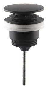 Alva Varia Ablaufvent. 5/4" Clicker mit Stopfen, Höhe bis 60mm, Schwarz Matt - AQARVAAVC8S