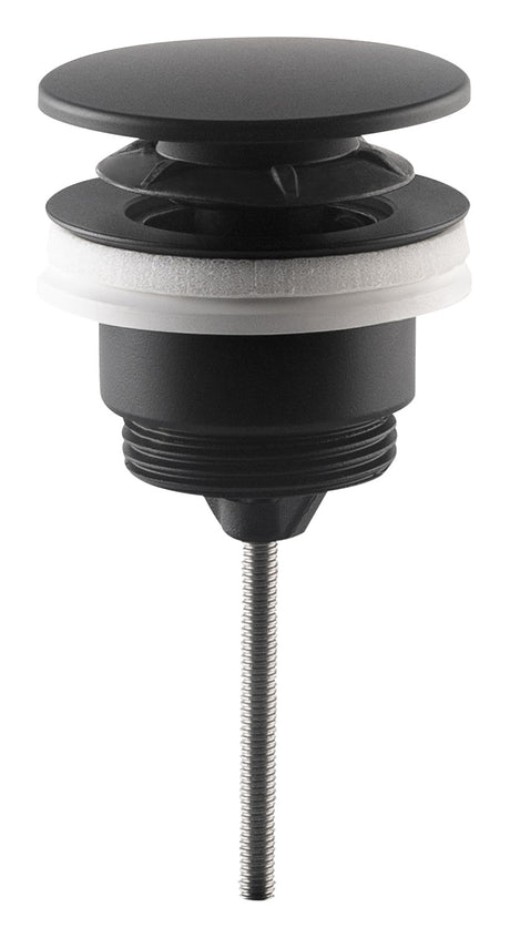 Alva Varia Ablaufvent. 5/4" Clicker mit Stopfen, Höhe bis 60mm, Schwarz Matt - AQARVAAVC8S