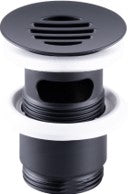 Alva Varia Ablaufventil 5/4" offen für HWB, Schwarz Matt - AQARVAAV3S