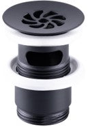 Alva Varia Schaft-Ablaufven. 5/4" Höhe bis 60mm, Schwarz Matt - AQARVAAV1S