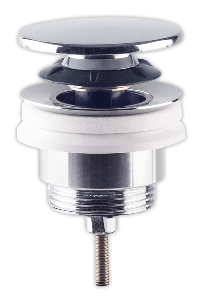 Alva Varia Ablaufvent. 5/4" Clicker mit Stopfen, Höhe bis 60mm, Chrom - AQARVAAVC8