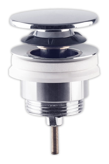 Alva Varia Ablaufvent. 5/4" Clicker mit Stopfen, Höhe bis 60mm, Chrom - AQARVAAVC8