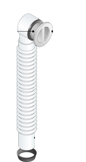 Alva Varia Überlaufrohr flexibel 540mm, Kunststoff, Weiß - AQARVARSS1E1