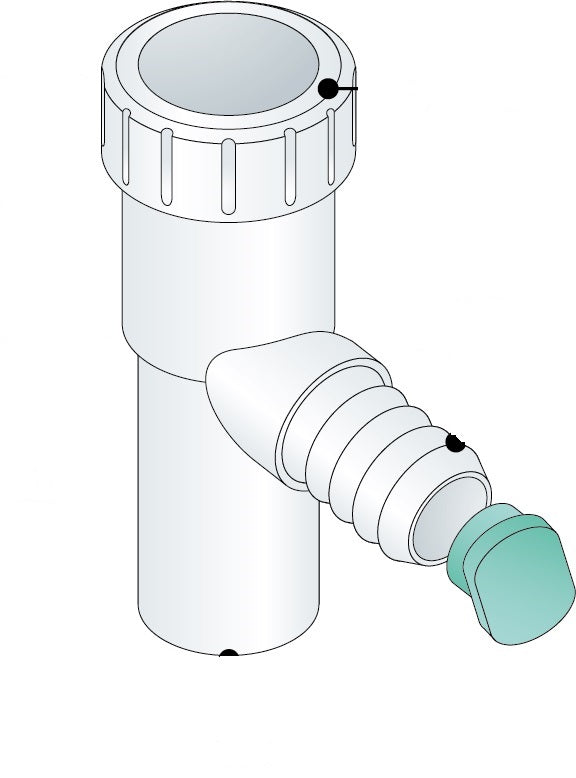 Alva Varia T-Stück 90 für WM-Anschluss d 32mm x 5/4", Weiß - AQARVARSS1E2