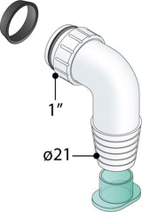 Alva Varia Schlauchanschluß-Winkel 1", Weiß - AQARVARSS1E4