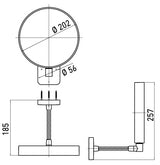 Alva Varia Kosmetikspieg. 3/7-fa. unbeleuchtet, d 20,2cm, Flexarm, Chrom - AQBMVAKSP3