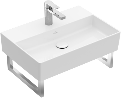 VILLEROY&BOCH V&B Waschbecken Memento 2.0 600x420mm Rechteck 1HL. mit Überlauf Weiß Alpin   – 4A226001