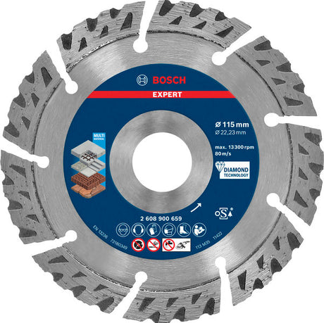 BOSCH POWER TOOLS EXPERT MultiMaterial Diamanttrennscheibe n, 115 x 22,23 x 2,2 x 12 mm  – 2 608 900 659