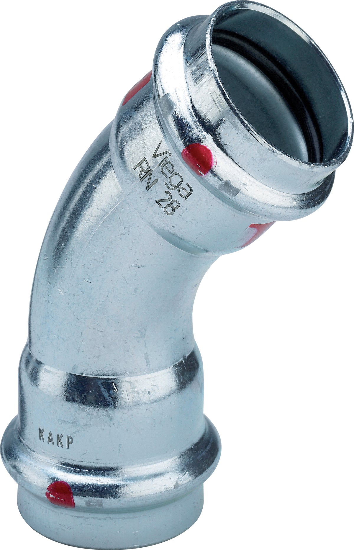 VIEGA Viega Bogen 45 Grad mit SC Prestabo 1126 in 35mm Stahl verzinkt   – 558 307