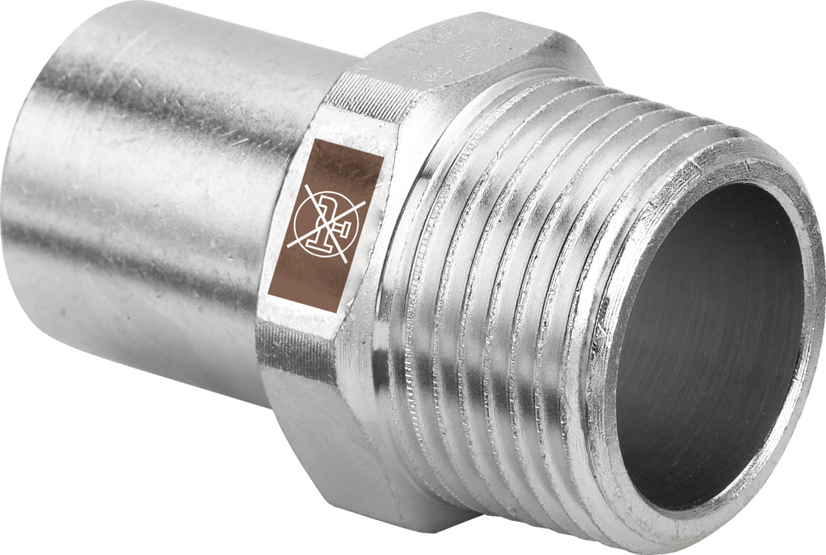 VIEGA Viega Einsteckstück Temponox 1711.1 in 18mmxR1/2 Stahl nichtrostend  – 810 641