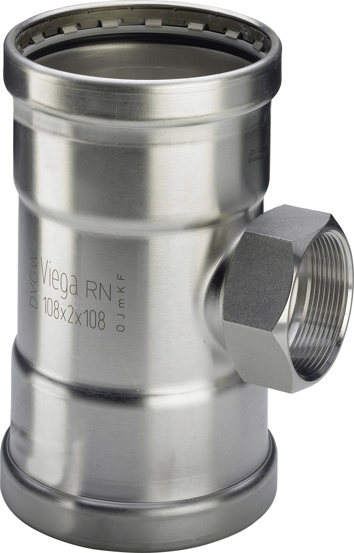 VIEGA Viega T-Stück Sanpress Inox XL 2317.2XL in 76,1mm x Rp3/4 x 76,1mm Edelstahl   – 482 862