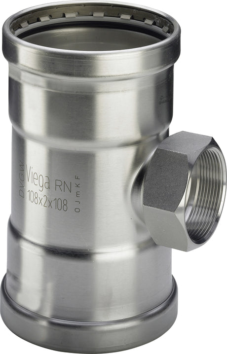 VIEGA Viega T-Stück Sanpress Inox XL 2317.2XL in 88,9mm x Rp3/4 x 88,9mm Edelstahl   – 482 886