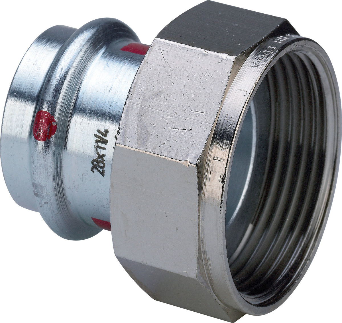 VIEGA Viega Verschraubung mit SC Prestabo 1163 in 28mm x G1 Stahl verzinkt   – 752 620