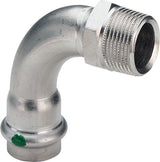 VIEGA Viega Bogen 90 Grad mit SC Sanpress Inox 2314 in 28mm x R1 Edelstahl   – 436 933