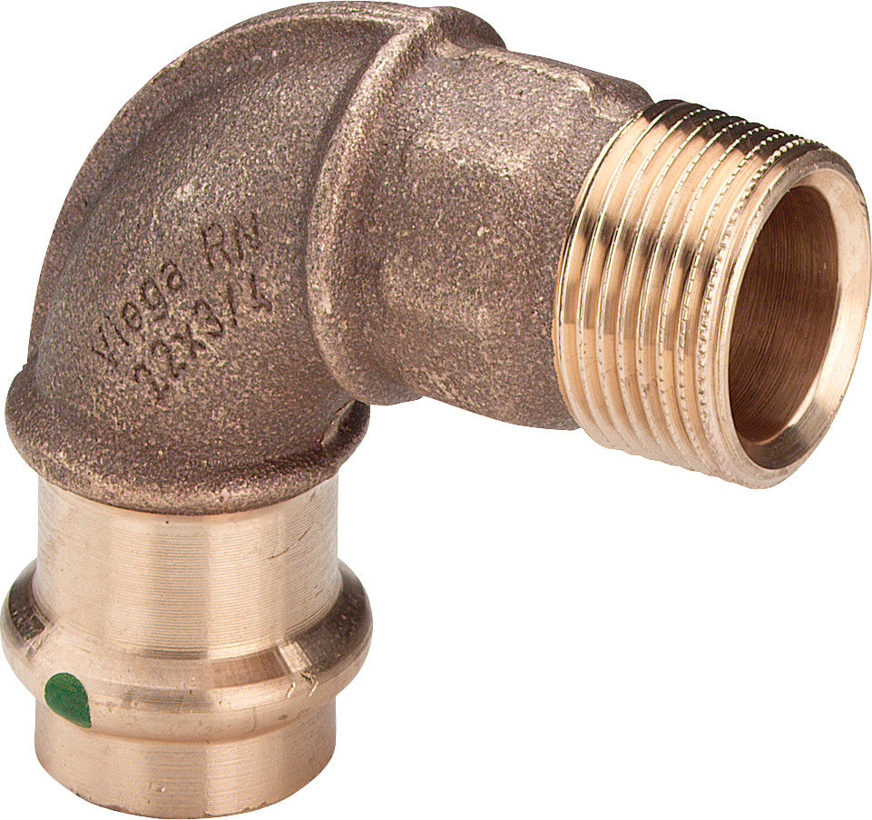 VIEGA Viega Bogen 90 Grad mit SC Sanpress 2214 in 15mm x R1/2 Siliziumbronze   – 112 950