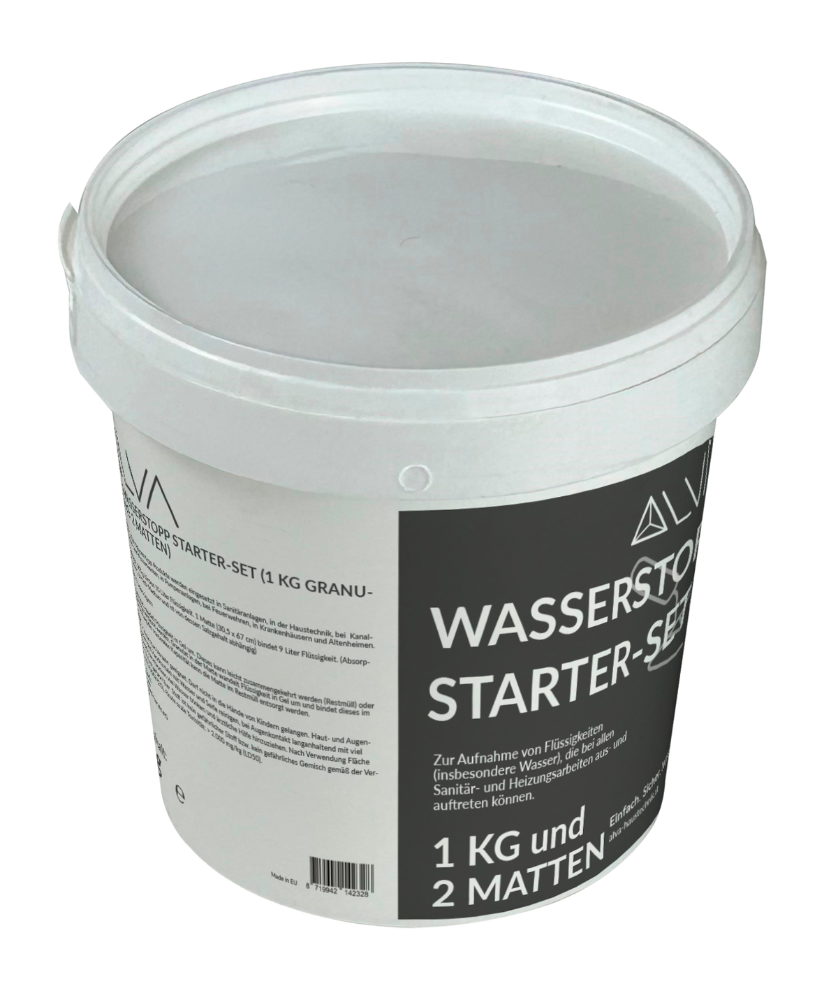 Alva Wasserstopp Starter-SET 2 Matten + 1kg Eimer - ACWSTOPPSET