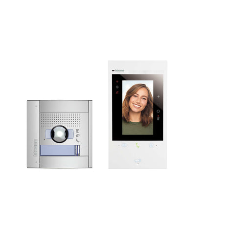 BTICINO Flex'ONE Video-Set mit Türstation SFERA (1 und 2 Ruftasten) + CLASSE 300EOS  – 363518